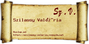 Szilassy Valéria névjegykártya