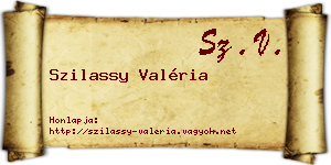 Szilassy Valéria névjegykártya